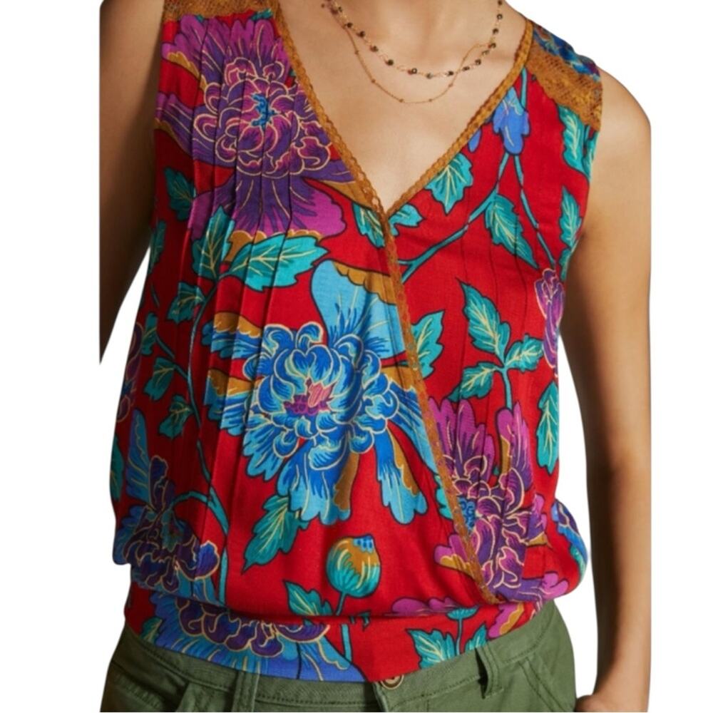 Anthropologie Tiny Rain Scarf Wrap Top Size Small